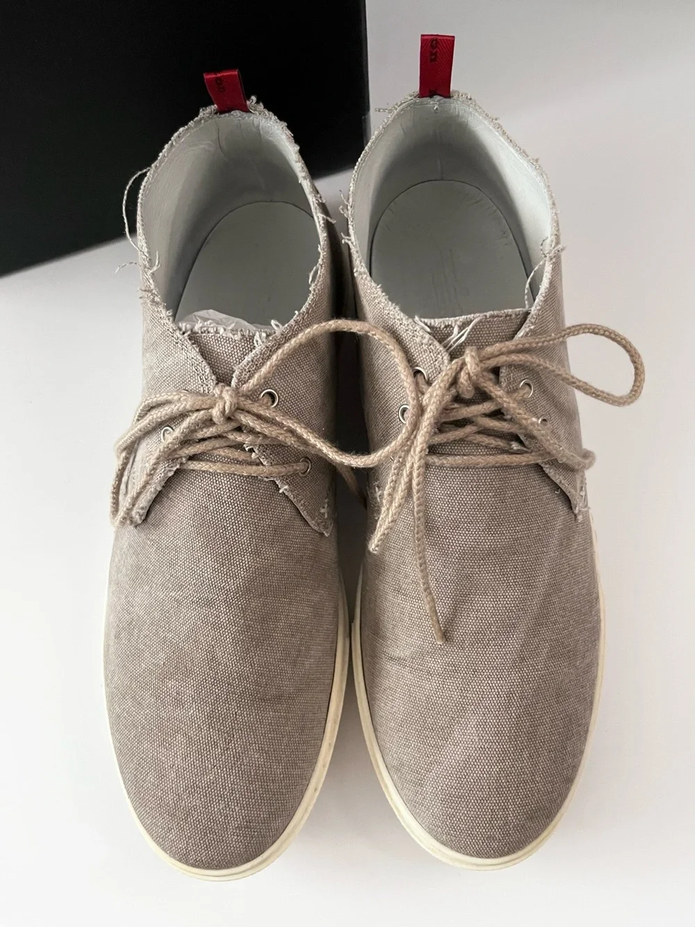 Kiton linen lace up chukka sneakers